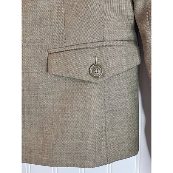 Brooks Brothers Womens Wool Blazer Size 4 Tan Button-Front - Picture 6 of 16